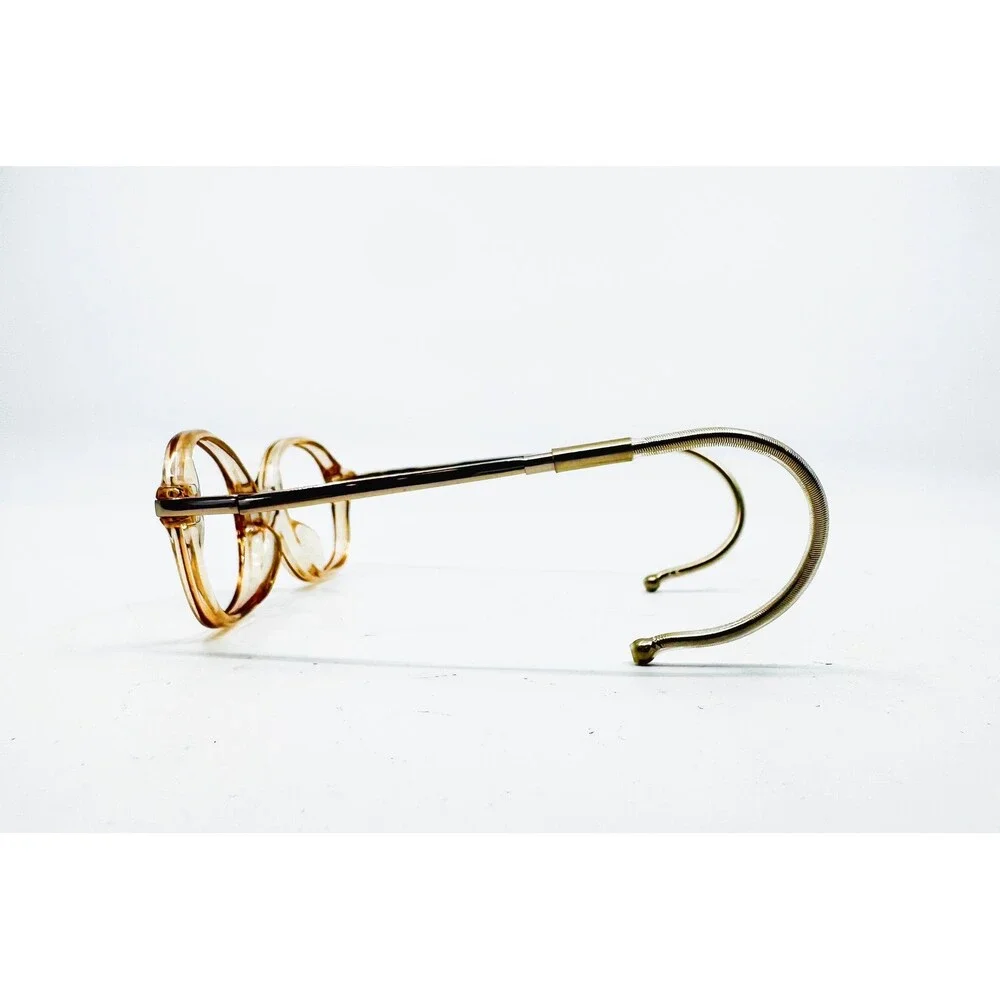 Pony Eye Q Eyeglasses Kids Amber Cable Temple Vintage 36-15-120mm